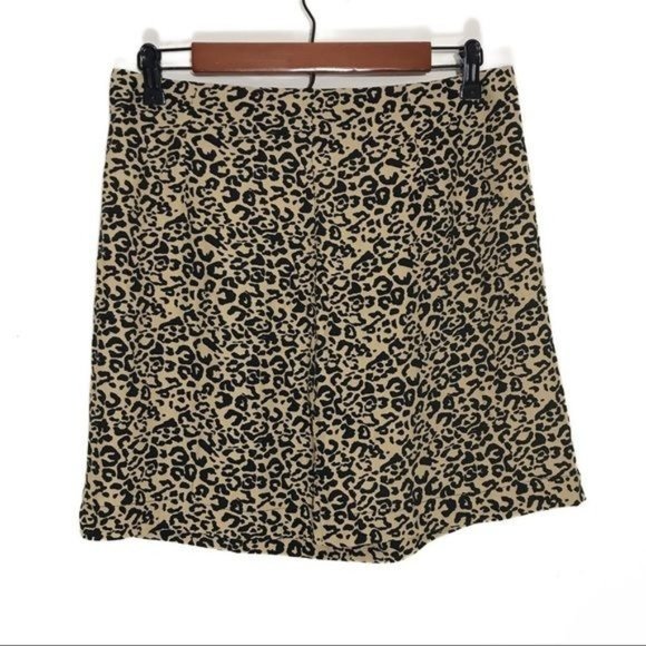 FREE PEOPLE Leopard Mini Skirt Size 6 - Picture 1 of 7